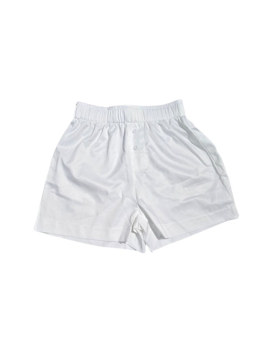 NWOT | White High-Rise Elastic Waist Pull-On Shorts Button Detail Small